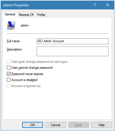 Admin Properties General